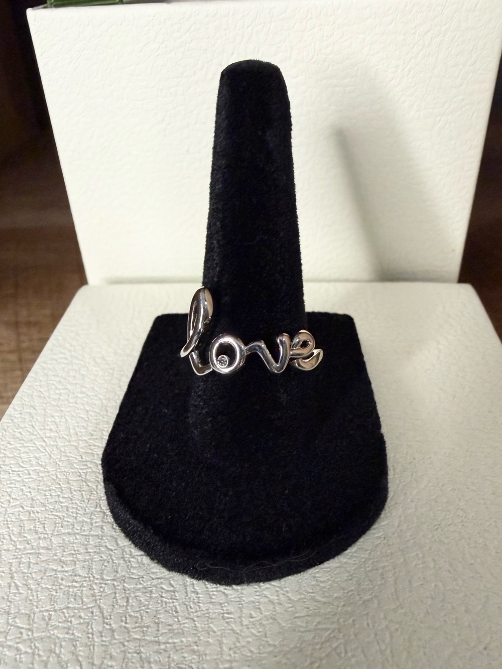 Park Lane Amour LOVE Ring Silver Crystal Size 8
